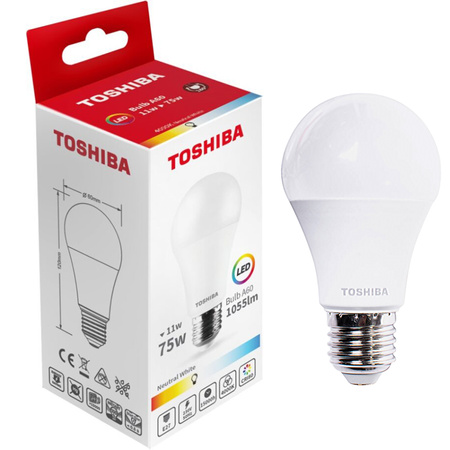 LED žiarovka E27 A60 11W = 75W 1055lm 4000K neutrálna biela TOSHIBA