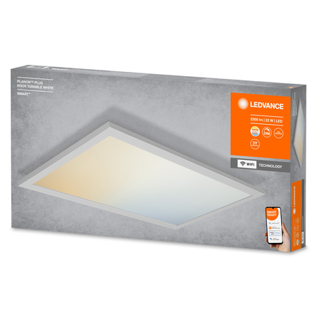 LED panelové stropné svietidlo Intelligenetna 22W 1600lm CCT stmievateľné 60x30cm biele SMART+ WiFi Planon Plus Ledvance