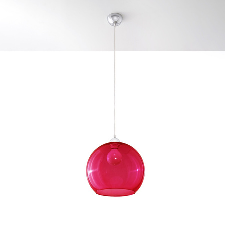 Sollux E27 Round Red Minimalist Ball Pendant Stropné závesné svietidlo