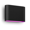 Záhradné nástenné LED vonkajšie fasádne svietidlo 20,4 W 1020 lm IP44 Biela a farebná Ambiance RGB + TW Black Smart SMART Zigbee Bluetooth Dymera Philips HUE