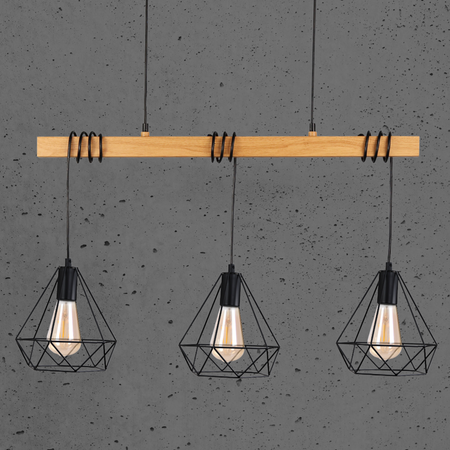 Dekoratívne závesné stropné svietidlo 3x E27 čierne Vigo Sanico Goldlux