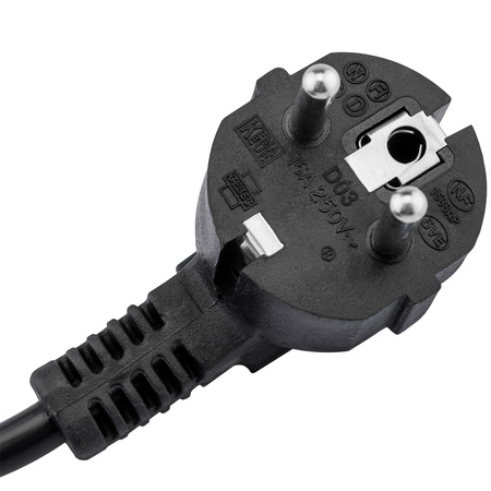 Sieťový predlžovací kábel zástrčka - zásuvka s uzemnením 5m 3x1,5mm 16A čierny ECOLIGHT