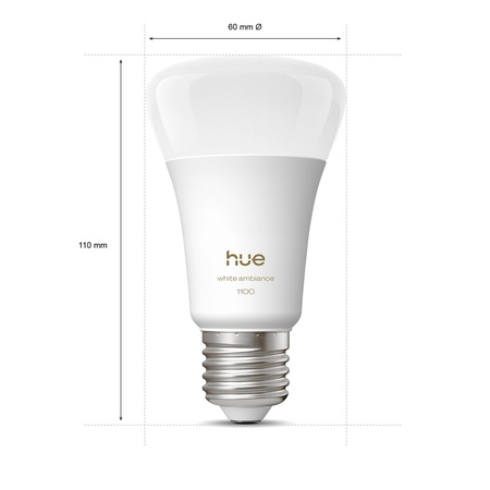 2x LED žiarovka E27 A60 8,1W = 75W 1100lm 1800-20000K CCT SMART Smart Bluetooth ZigBee White Ambiance Philips HUE