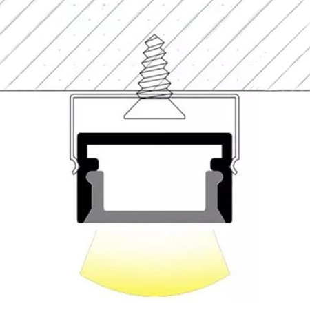 eloxovaný hliníkový profil pre LED pásy KM35 Silver Povrchová montáž 1m