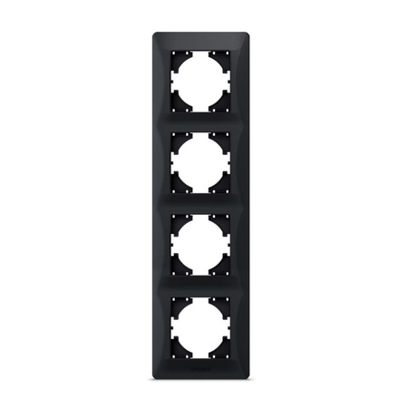 Horizontálny rám pre štvorzásuvkové nástenné zásuvky Čierna BINERA VIDEX