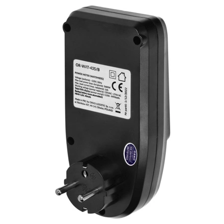 Merač spotreby elektrickej energie s LCD displejom Merač spotreby elektrickej energie pre zásuvku ORNO