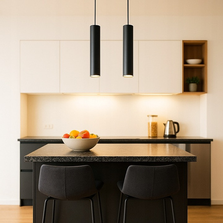 Stropné závesné svietidlo 2x GU10 nastaviteľné matné čierne Keon Masterled