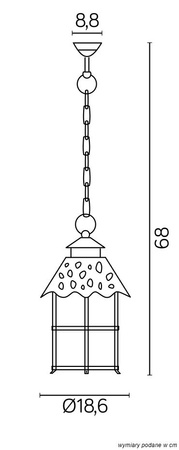 Vonkajšie závesné záhradné svietidlo LED Toledo K 1018/1/R E27 Su-Ma