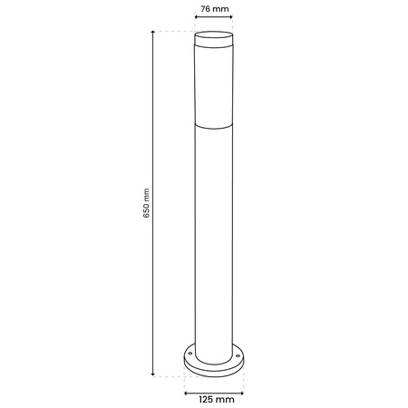 Vonkajšia záhradná lampa E27 BLACK PIPE 65cm Lilium Lumiled