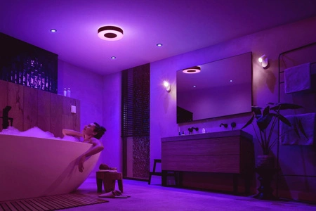 Plafond LED stropné svietidlo 33,5W 2350lm IP44 biele a farebné RGB + TW čierne 38cm Smart SMART Zigbee Bluetooth Xamento Philips HUE