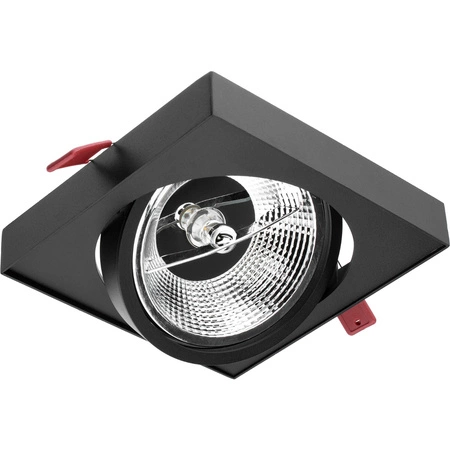 Zápustná montáž GU10 AR111 14,5 cm štvorcová čierna CARPI LUMILED