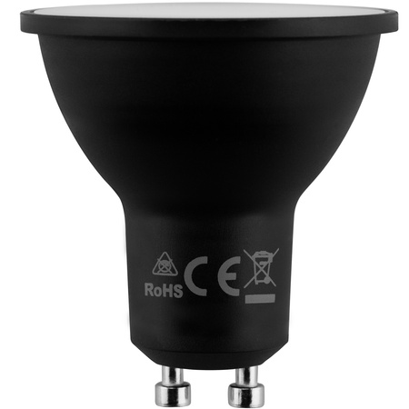 LED GU10 reflektor PAR16 3W = 25W 270lm 3000K teplá biela 120° čierna LUMILED