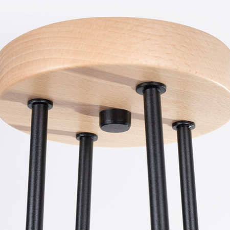 Luster Stropné svietidlo 4x E27 Prírodné drevo Čierna Timbo Peach Puff SL.1669 Sollux