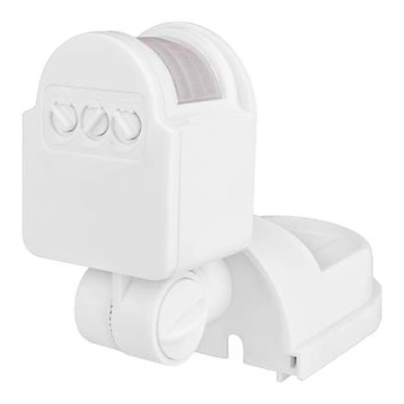 Vonkajší PIR snímač pohybu a súmraku biely IP44 180° Masterled