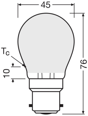 LED žiarovka B22d P45 4W = 40W 470lm 2700K teplá biela 300° Ledvance