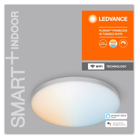 LED bezrámový povrchový panel 20W 1700lm CCT stmievateľný 30cm biely SMART+ WiFi bezrámový Ledvance