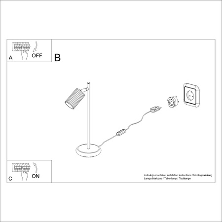 Stolová stojaca nočná lampa 1x GU10 Ochre Red Carbon Deep Space SL.1643 Sollux