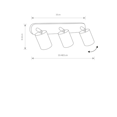 EYE SPOT 6021 Nowodvorski 3x GU10 čierne moderné bodové reflektorové stropné svetlo