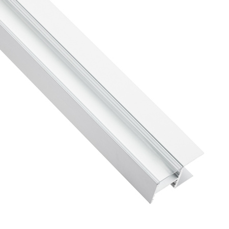 Hliníkový eloxovaný profil pre LED pásy KM48 Silver Povrch regálu 1 m + priehľadné tienidlo + koncové krytky