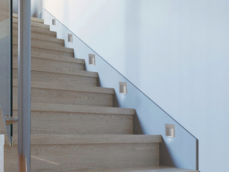 Schodiskové svetlo LED 0,8W 15lm 4000K, neutrálna biela štvorcová biela Erinus Kanlux