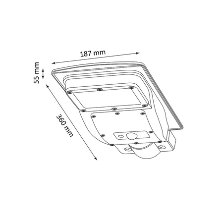 Solárny reflektor 3W 250lm 6000K, studená biela 120° Black IP65 so súmrakovým senzorom Street Sanico Goldlux