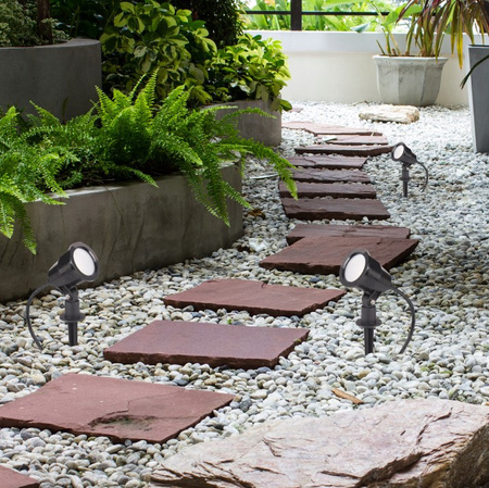 Záhradná lampa LEDreflektorom 7W 560lm 4500K neutrálna biela čierny IP65 Sergio 45cm Masterled