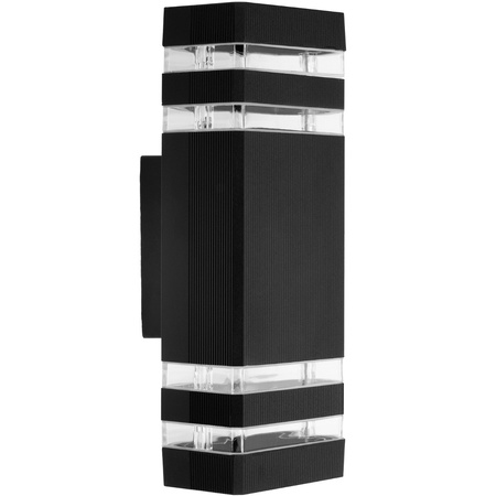 Záhradné nástenné svietidlo zhora nadol GU10 Black PROTEA LUMILED