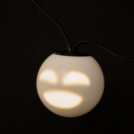 Vianočná girlanda 8x LED na batérie dekoratívni snehuliaci duchovia 4,33 m hrajúci bielo +USB C