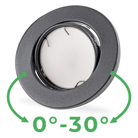 Kruhové halogénové svietidlo na zapustenú montáž AURELI Graphite sheet MR16 GU10 LUMILED