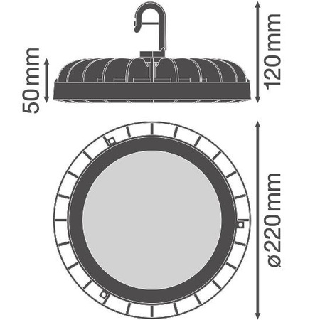 LED priemyselné svietidlo 133W 16000lm 4000K neutrálna biela čierny IP65 IK06 High Bay Compact Ledvance