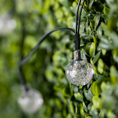 Solárna záhradná okrasná girlanda Svetelná reťaz 20 guličiek Teplá 400 cm