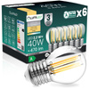 6x LED žiarovka E27 guľka P45 2,2W 470lm = 40W 2700K teplá biela 360° Filament CLASS A LUMILED