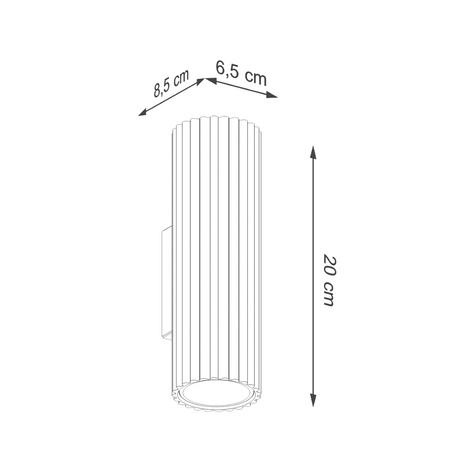 Nástenné svietidlo Reflektor Tuba Spot 2x GU10 Beige Carbon Deep Space SL.1653 Sollux