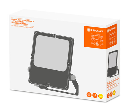 LED reflektor Vonkajšie reflektory 50W 5800lm 3000K IP66 Čierne reflektory Ledvance