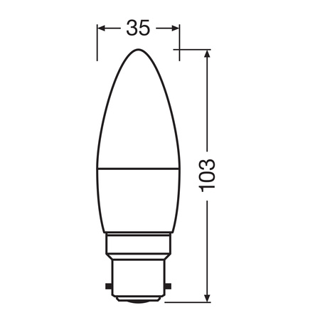 3x LED žiarovka B37 sviečka B22d 4,9W = 40W 470lm 2700K teplá biela 200° BASE Osram