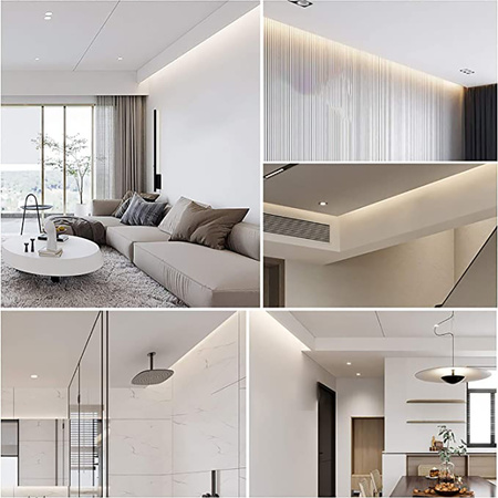 Hliníkový rohový LED profil povrchová montáž biely 2 m s priehľadným difúzorom pre LED pásy + koncové krytky Ecolight série R