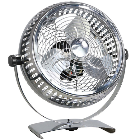 Stolný ventilátor Cirkulácia vzduchu Stojaci stolový ventilátor Retro 15W Silver