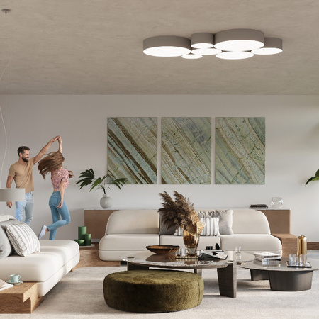 Stropné svietidlo Plafond 3x E27 Round Grey Minimalist Arena Sollux