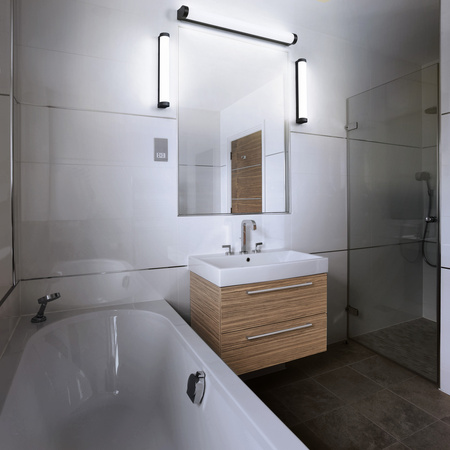 Kúpeľňové svietidlo LED Nástenné svietidlo nad zrkadlo Stmievateľné 12W 1100lm CCT Čierna IP44 60cm Obris Ledvance