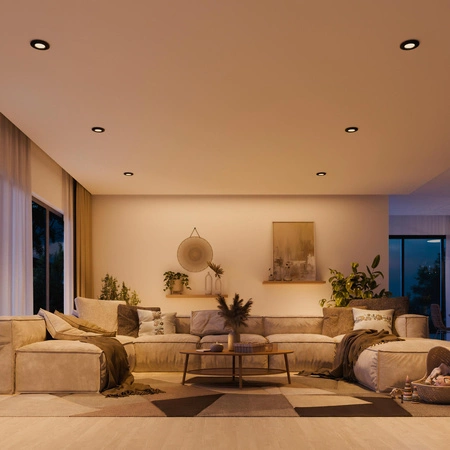 3x LED GU10 zapustená zapustená montáž hliníková guľatá čierna Peridot Philips