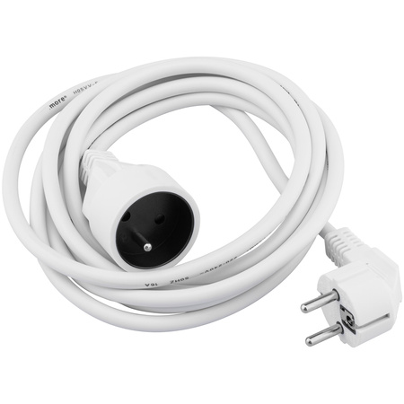 Sieťový predlžovací kábel zástrčka - zásuvka s uzemnením 3m 3x1,5mm 16A biely ECOLIGHT