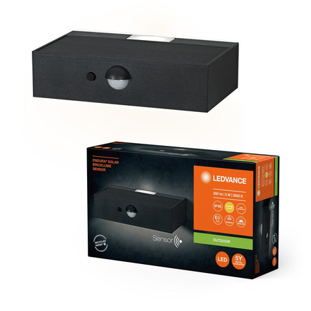 Vonkajšia záhradná lampa Vonkajšia nástenná LED lampa 3W 300lm 3000K IP65 sivá so senzorom pohybu a súmraku Endura Ledvance