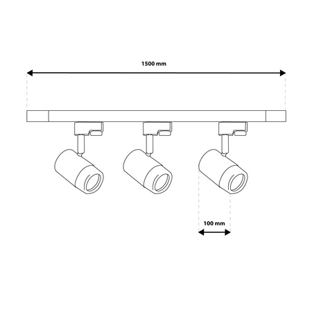Súprava zbernicových líšt 1,5 m + 3x SAGI GU10 Black LUMILED Buslight