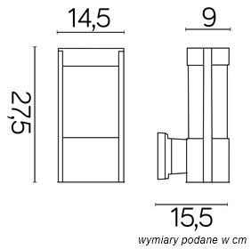 Vonkajšia záhradná lampa fasádna LED nástenná lampa ELIS TY 0651 BL E27 Su-Ma