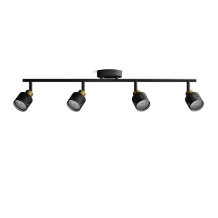 Reflektorové stropné svietidlo 4x GU10 čierno-medené Niall Philips
