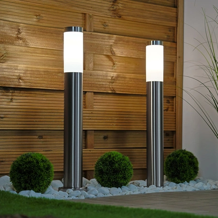 Vonkajšia záhradná lampa E27 INOX PIPE 65cm Lilium Lumiled