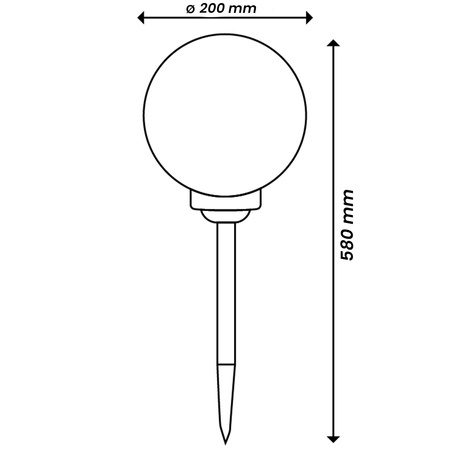 Solárna záhradná lampa LED poháňaná bielou guľou 20 cm