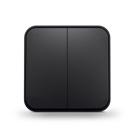 Spínač svetla 2-tlačidlový 10A na povrchovú montáž čierny BINERA VIDEX