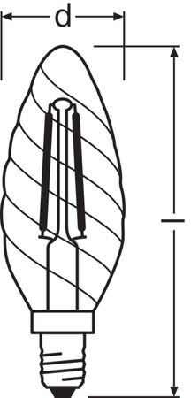 LED žiarovka BW35 sviečka E14 3,4W = 40W 470lm 4000K neutrálna biela CRI90 300° Stmievateľné vlákno SUPERSTAR PLUS CLASSIC Osram