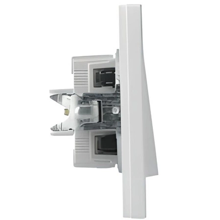 Jednopólový spínač na zapustenie Asfora IP20 s rámom Biela